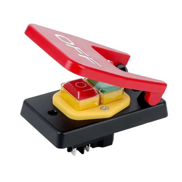 Interrupteur électromagnétique à bouton-poussoir grand panneau rouge 16A