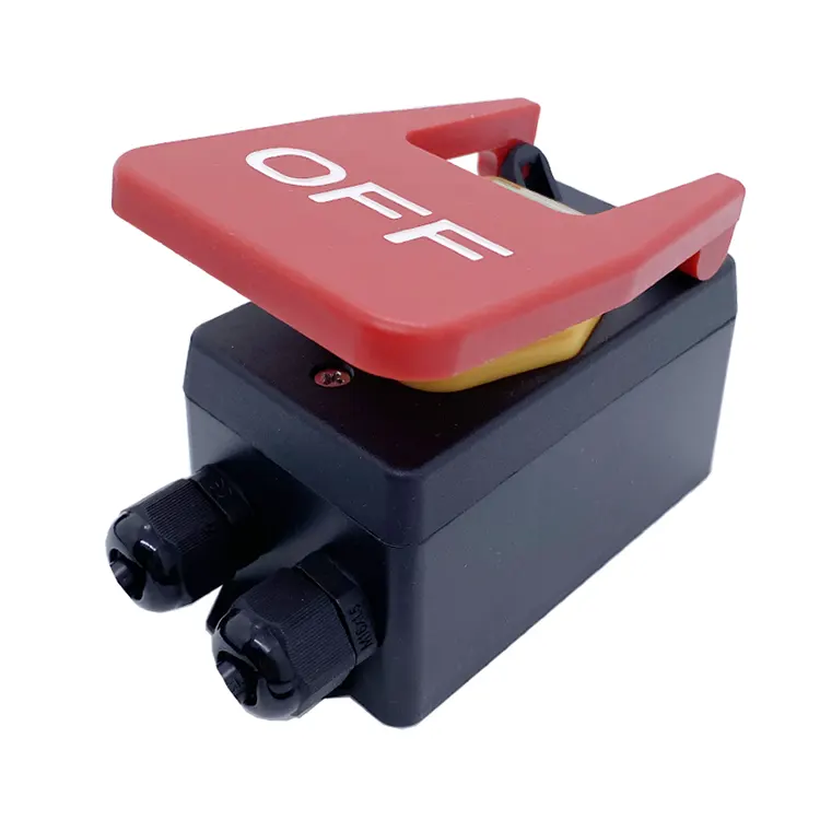 16A grand commutateur électromagnétique de bouton poussoir de panneau rouge avec la boîte