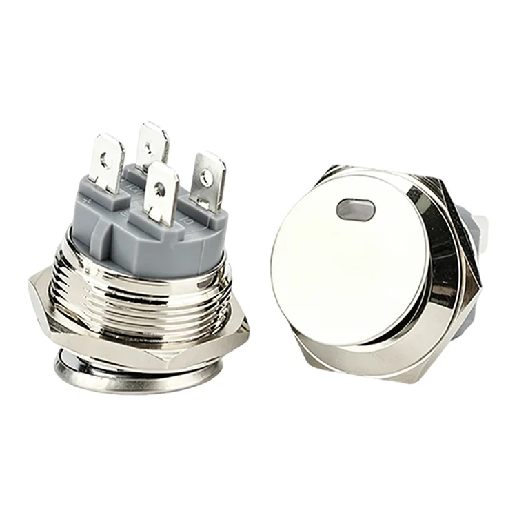 Interrupteur à bascule rond en métal à 4 broches de 22 mm Interrupteur à bascule rond en métal à 4 broches de 22 mm
