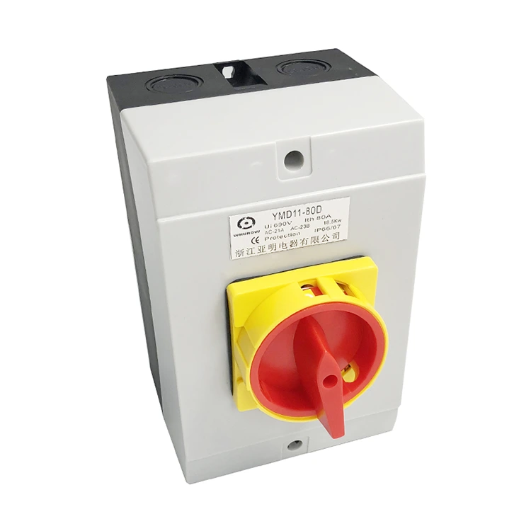 Interrupteur isolateur 80A avec boîtier inférieur noir