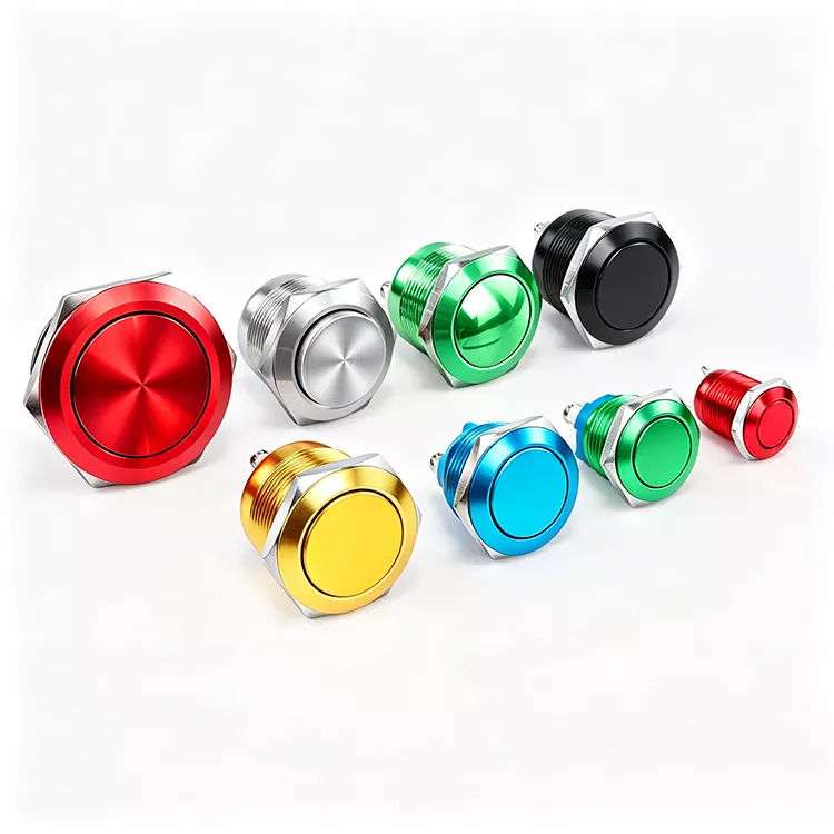 Interrupteur à bouton-poussoir en métal à cinq couleurs