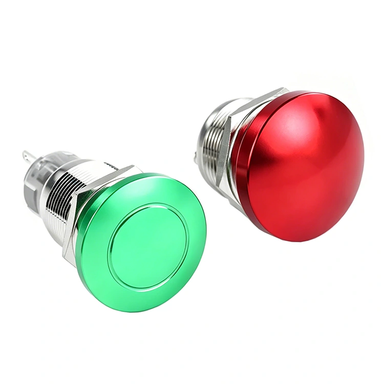 Interrupteur à bouton-poussoir en métal à tête de champignon à cinq couleurs