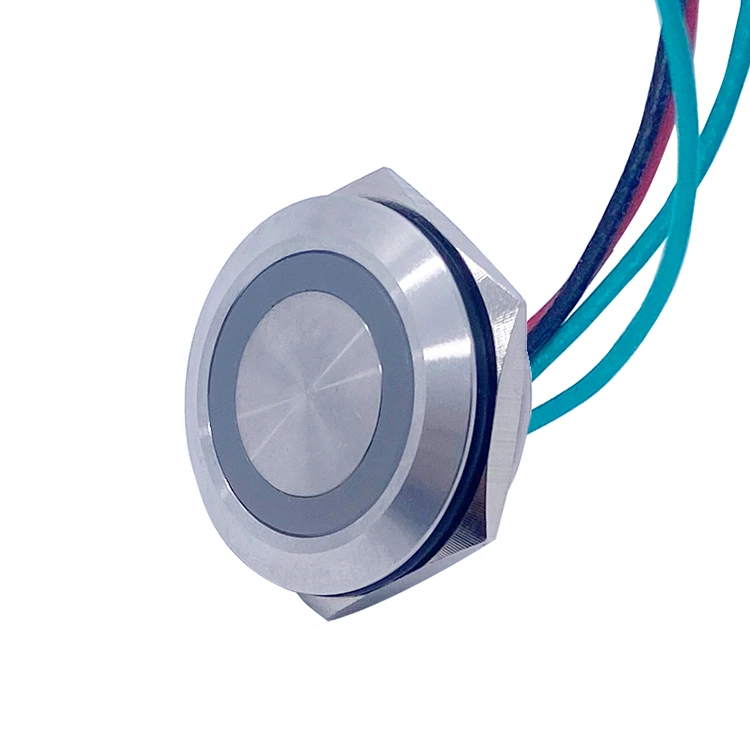 Interrupteur à bouton-poussoir en métal de type ultra court avec lumière LED