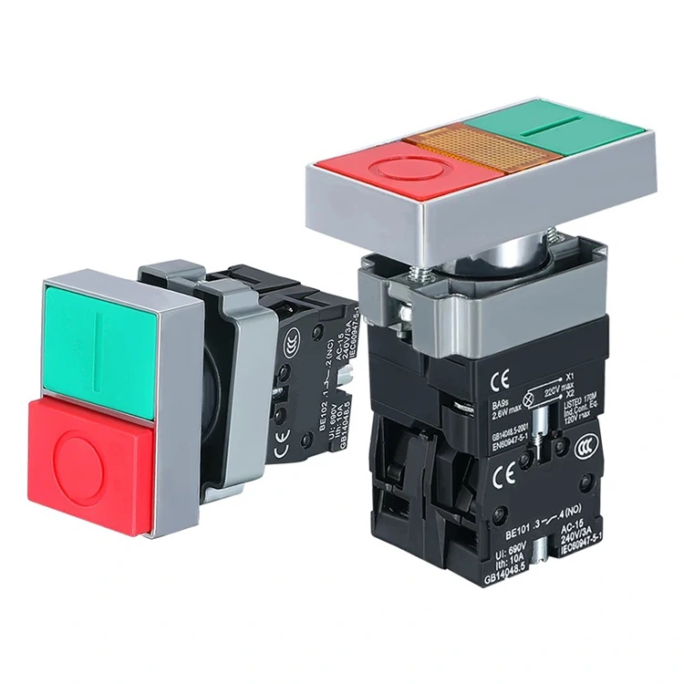 Interrupteur à double bouton-poussoir lumineux et non lumineux XB2-BL
